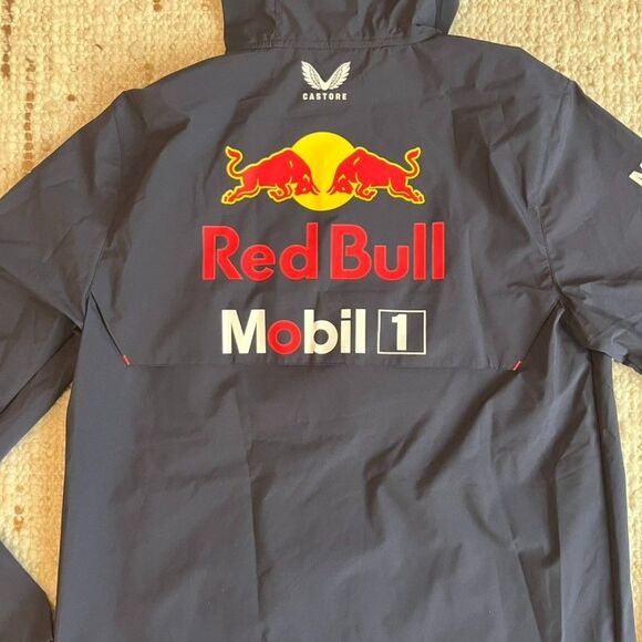 RARE NEW Red Bull Racing F1 Castore F1 Navy Redbull Rain Jacket Parka Coat XS S - Picture 6 of 7